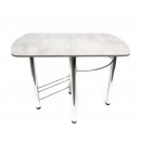 Стол ВВР Пристенный Камень светлый/хром, ЛДСП